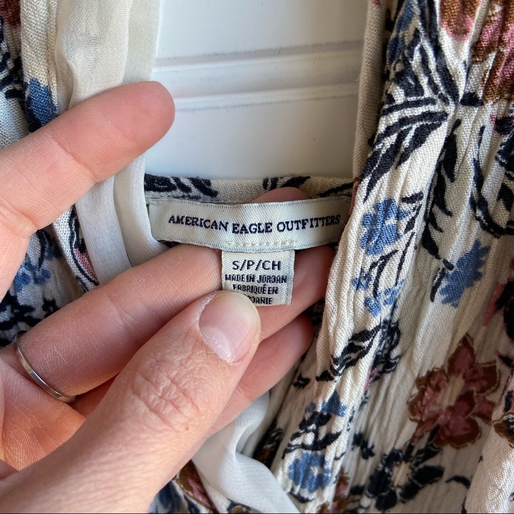 American Eagle Floral Maxi Faux Wrap Flowy Dress - Picture 7 of 8